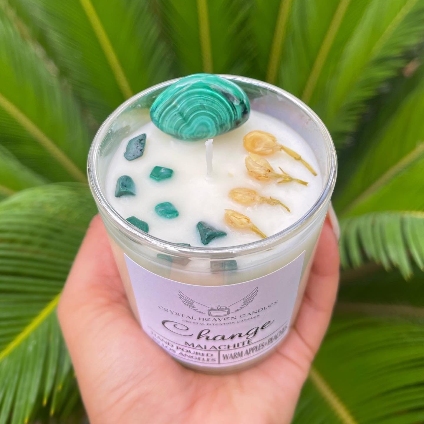 Change Malachite Crystal Candle