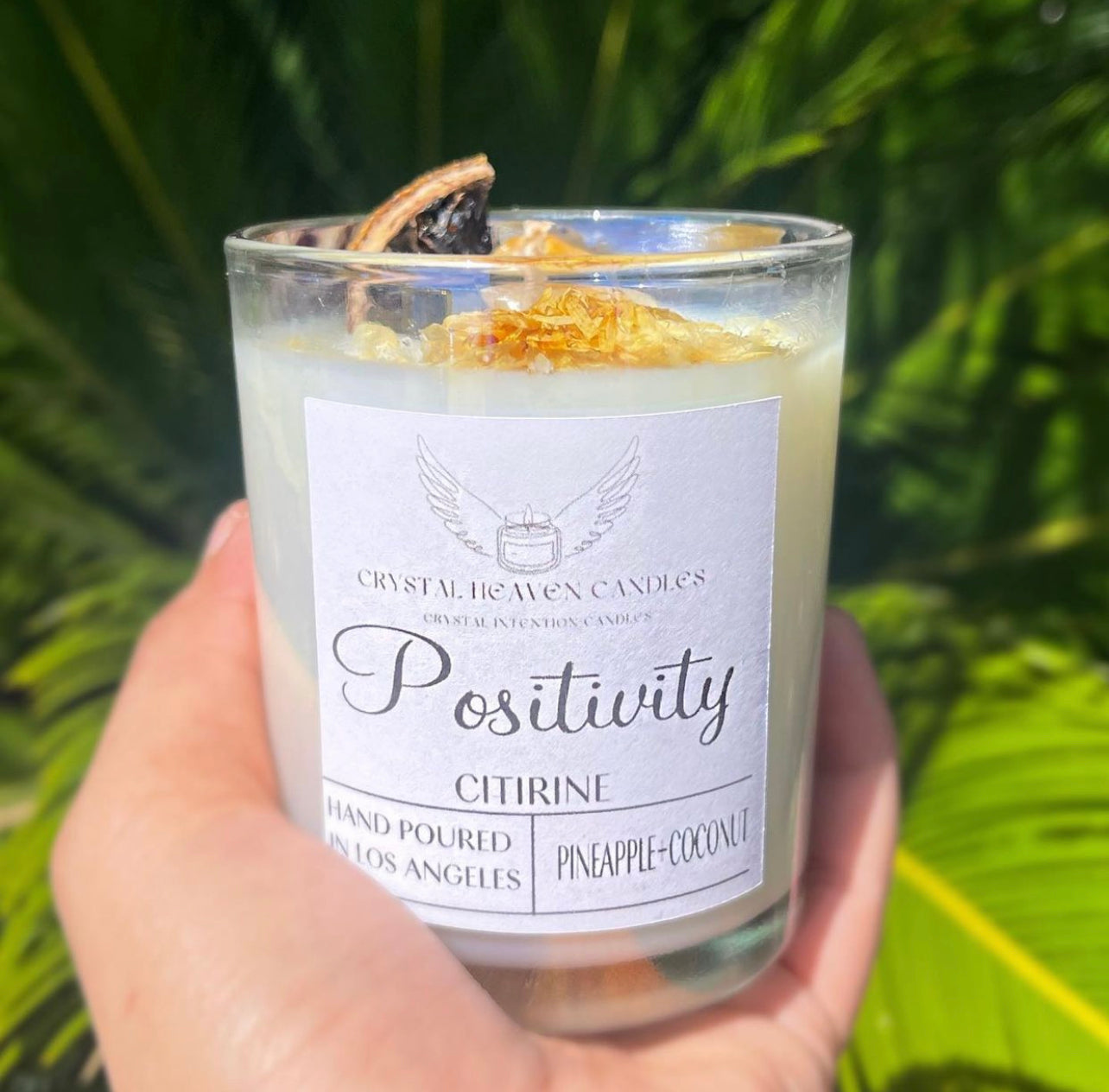 Positivity Citrine Crystal Candle