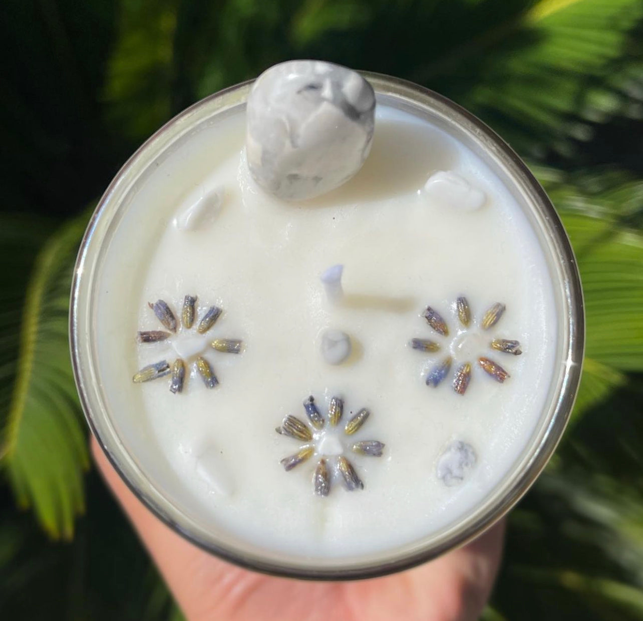 Calm Howlite Crystal Candle