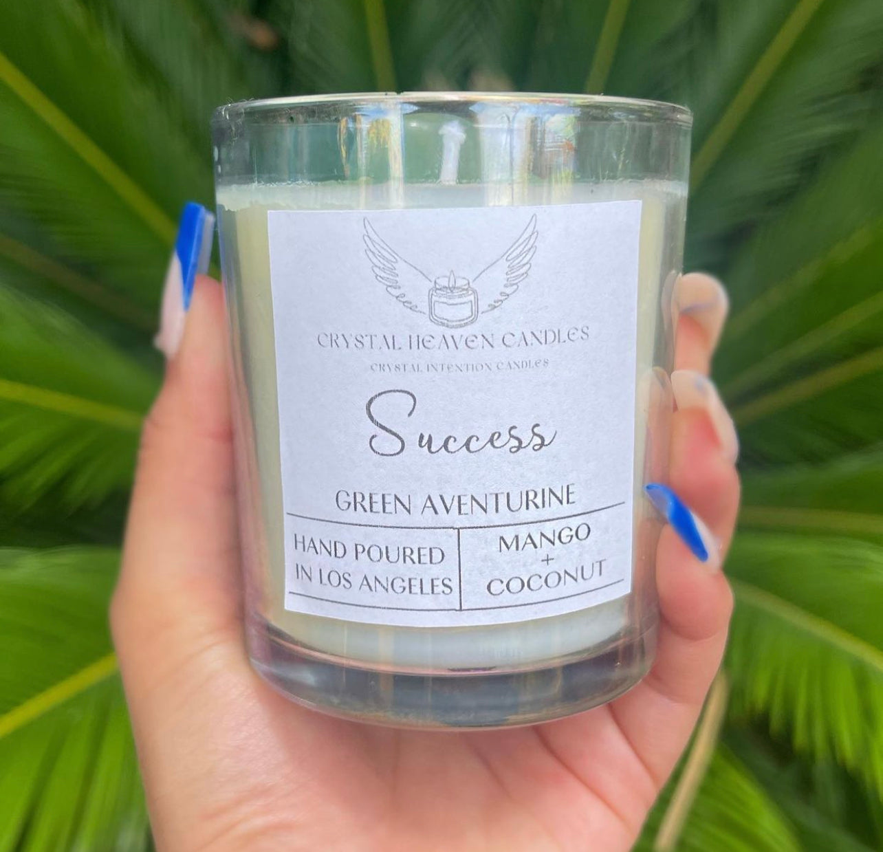 Success Green Aventurine Crystal Candle