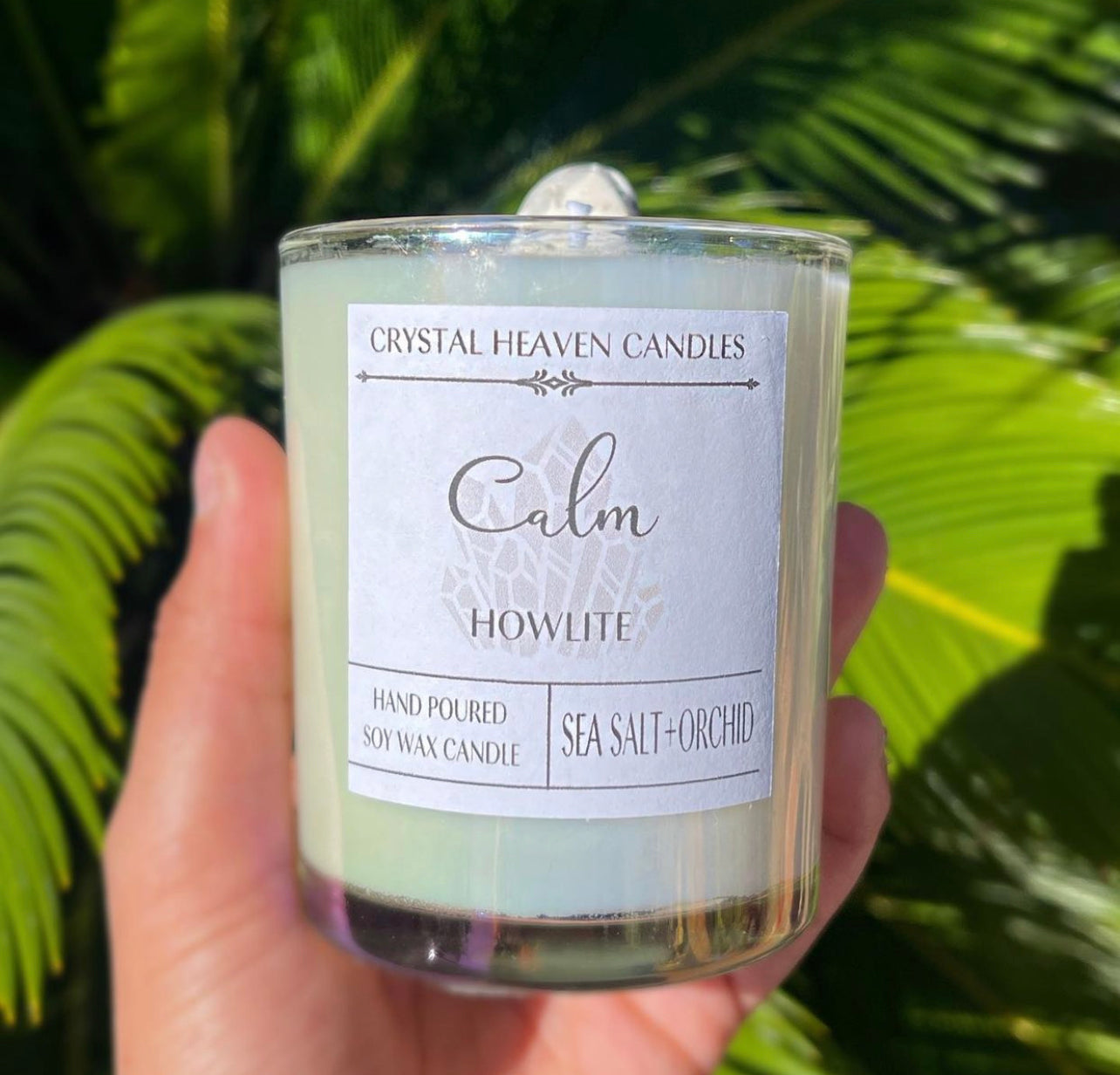 Calm Howlite Crystal Candle