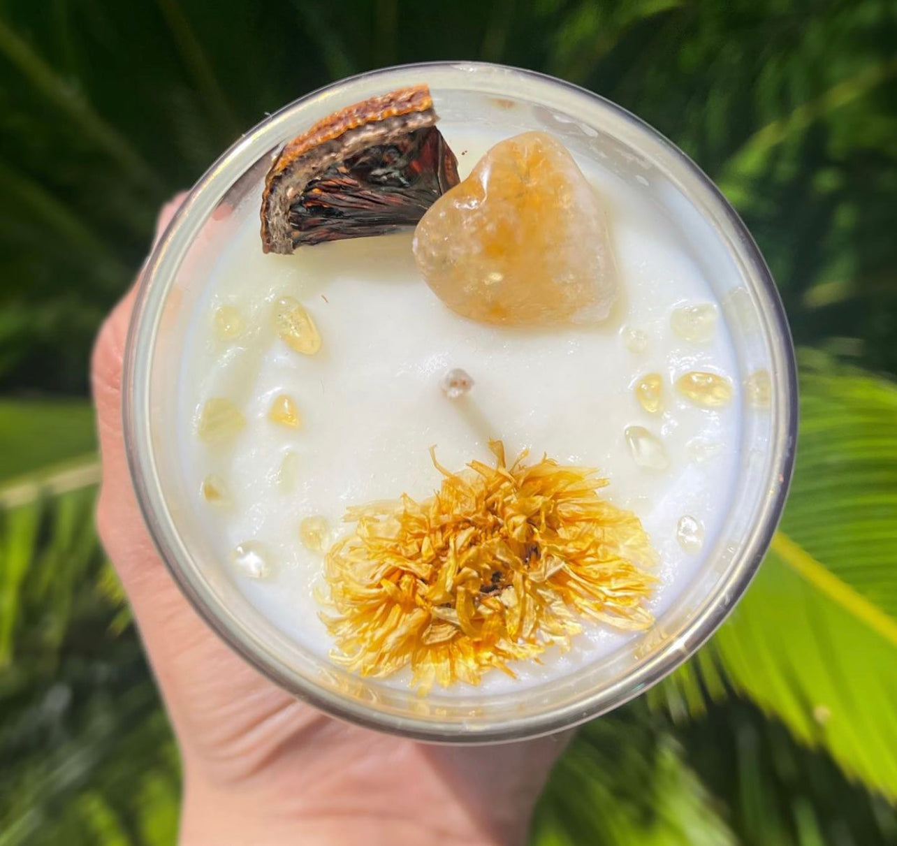 Positivity Citrine Crystal Candle