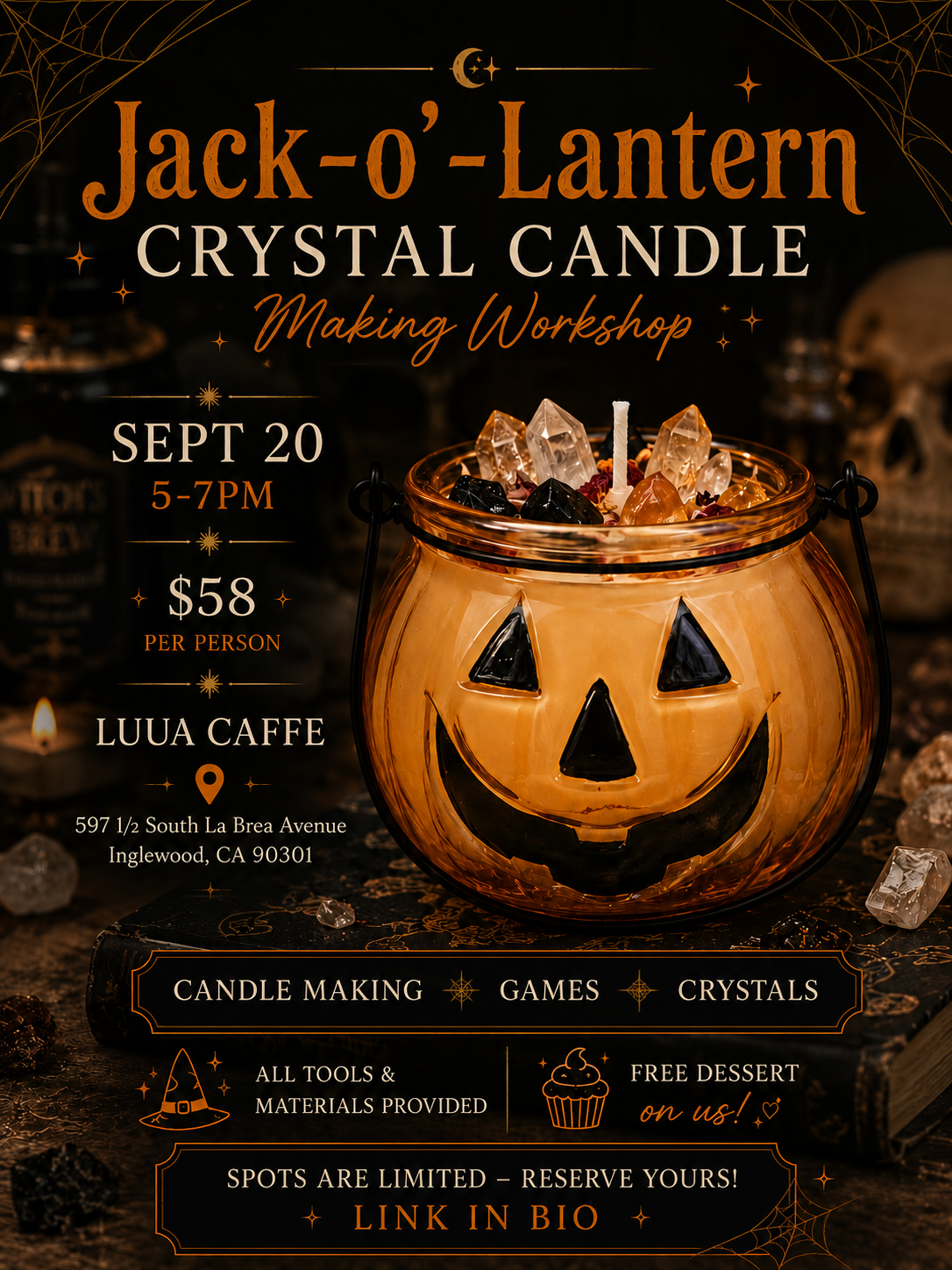 Jack-o’-Lantern Crystal Candle Making Workshop