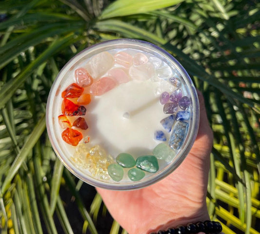 7 Chakra Crystal Candle