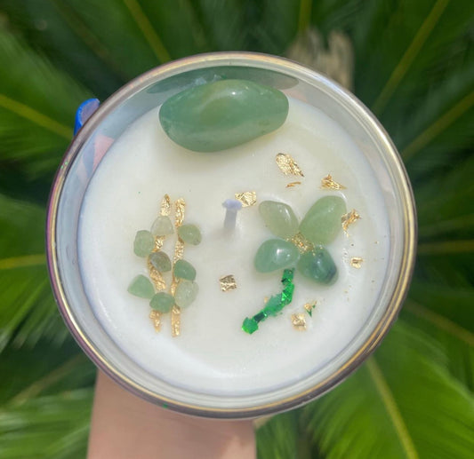 Success Green Aventurine Crystal Candle